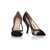 Black suede leather pointed head pump