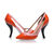 Orange leather pointed head pump