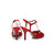 Red patent leather pump sandal