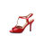 Red patent leather pump sandal