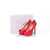 Red patent peep toe platform pump