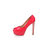 Red patent peep toe platform pump