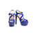 Blue patent leather platform pump sandal