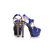 Blue patent leather platform pump sandal