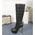 Quiliting leather platform pump long boots