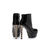 Black quilting patent leather platform short boots