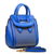 Heroine blue leather rivets handle bag