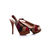 Multiple color stripe fabric peep toe platform pump