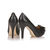 Quilting black leather pump