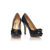 Dark blue quilting leather pump