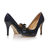 Dark blue quilting leather pump