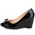 Patent leather wedge pump