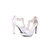 White leather metal rings sandal