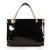 Black soft patent leather Soho Medium Tote Bag Beige