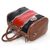 Brown Leather Boston Bag with Calf Hair Leather