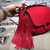 Bamboo tassel shoulder bag original leather