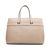 Beige Real Cowhide Leather Handle Bag