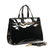 Black Real Pattern Leather Handle Bag