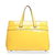 Yellow Real Pattern Leather Handle Bag