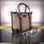 GG fabric leather trim handle tote