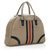 Beige Leather D Bag with Center Calf Hair Detail