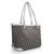 Fabric Leather Trim Tote Bag