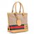 GG Fabric Beige Leather Trim Tote with Web Buckle