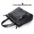 Black Leather Hanging Tassel Large Tote