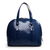 Embossed blue patent leather tote