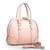 Embossed pink patent leather tote