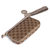 Beige GG Fabric  Clutch with Woven Leather Wristlet