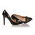 Black patent leather pointed head pump