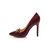 Claret patent leather pointed head pump