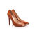 Orange leather pointed head pump