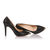 Black leather pump