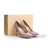 Light gold fabric pointed head pump