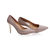 Light gold fabric pointed head pump