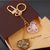 Golden LV and Monogram Flower Heart Charms Key Holder