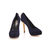 Dark blue suede leather lock pump