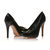 black patent leather platform pump