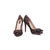 Damier ebene canvas bow-tie pointed head pump