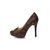 Monogram canvas platform pump