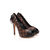 Damier ebene cavas peep toe platform pump