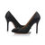 Black satin pump