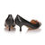 black leather pointed head pump