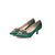 Green satin vintage pump