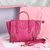 Fuchsia leather handle bag