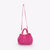 Pink Quilting Lamb Skin Leather Lock Closure Handle Bag