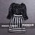 Transparent flower black stripe dress