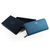 Blue Saffiano Leather Zipper Long Wallet